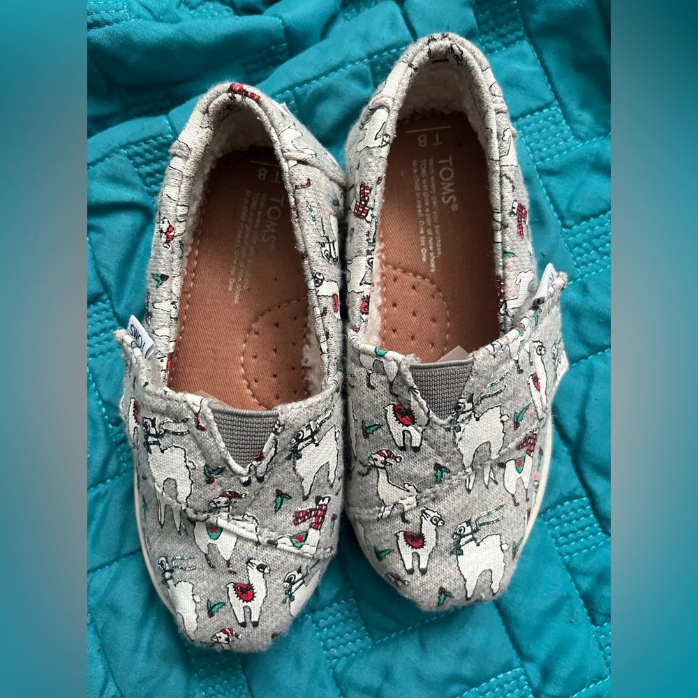TOMS Kids Gray Llama 8T